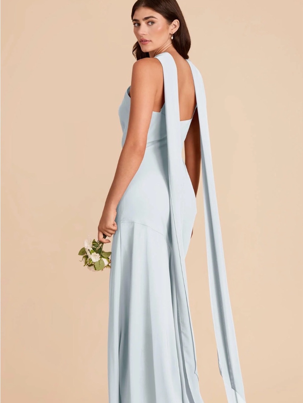 Brody Grey chiffon dress in mist blue